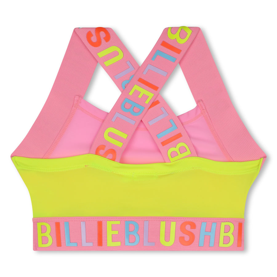 Billie Blush - Sport Bra Multicolor Logo - Medium Pink & Yellow