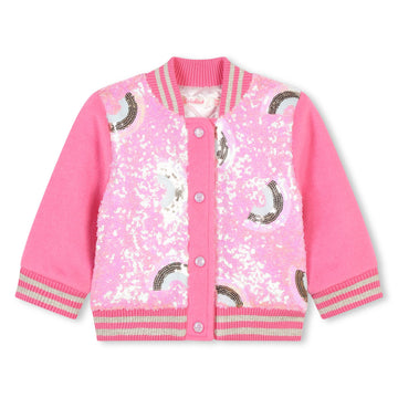 Billie Blush - Bomber Jacket - Pink Sequin & Rainbow