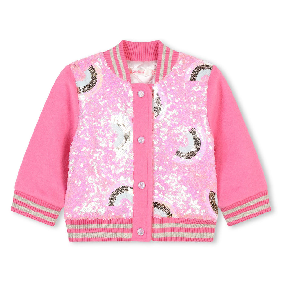 Billie Blush - Bomber Jacket - Pink Sequin & Rainbow