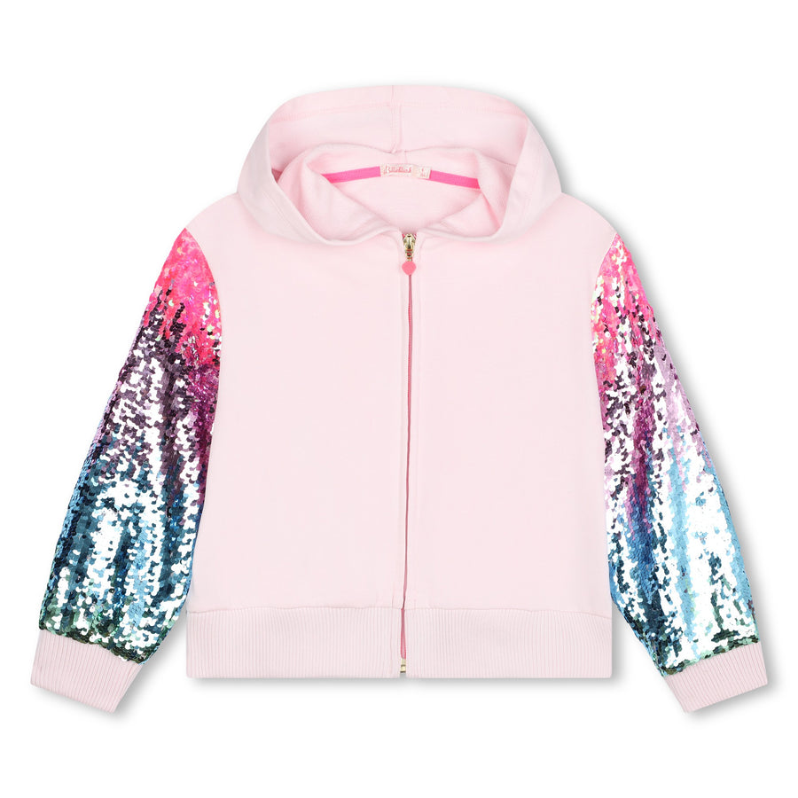 Billie Blush - Sequin Zip Up & Jogger Set - Baby Pink