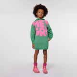 Billie Blush - Hooded Knit Glitter Dress - Green Hey Grl