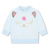 Billie Blush - French Terry Sweater & Rib Legging 2 Piece Set - Blue 3D Ears