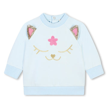 Billie Blush - French Terry Sweater & Rib Legging 2 Piece Set - Blue 3D Ears