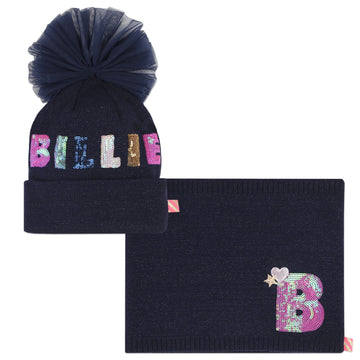 Billie Blush - Beanie and Snood - 2 Piece Set - Indigo