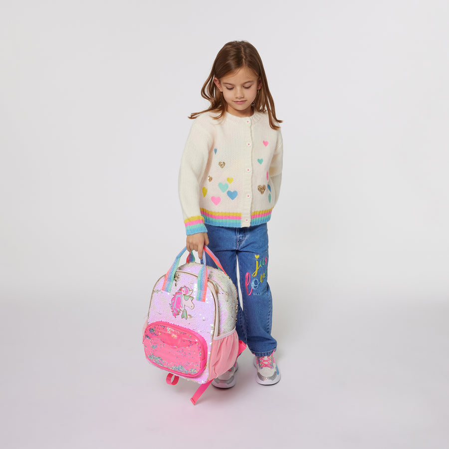 Billie Blush - Unicorn Backpack with Reversible Sequins - Baby Pink