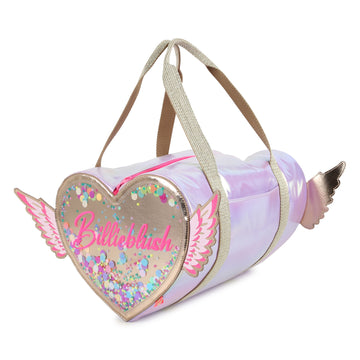 Billie Blush - Iridescent Heart & Wings Bowling Bag - Gold