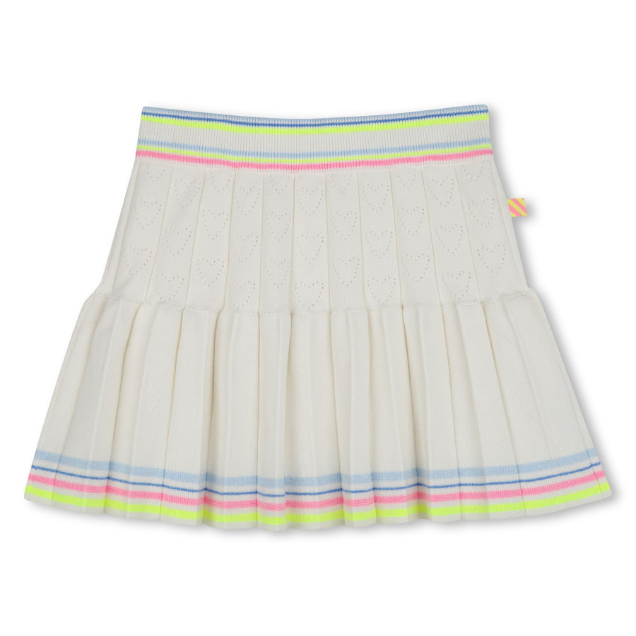 Billie Blush -Knit Heart Skirt - White