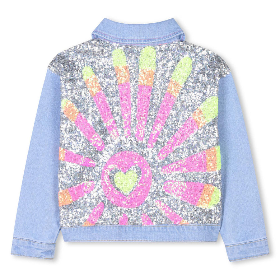 Billie Blush - Denim Jacket with Sun Sequin - Double Stone