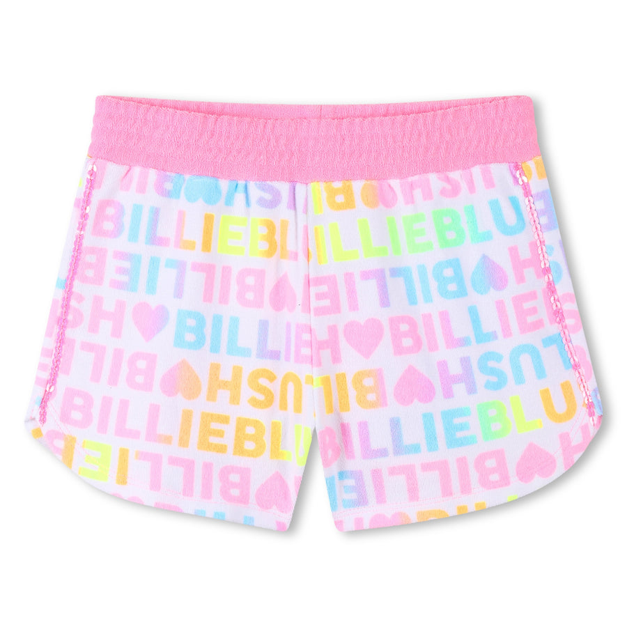 Billie Blush - Allover Print Terry Shorts - White