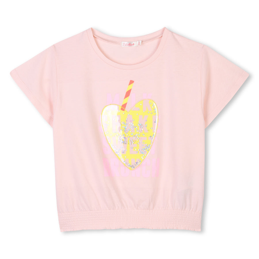 Billie Blush - Elastic Waist Milkshake T-Shirt - Pale Pink