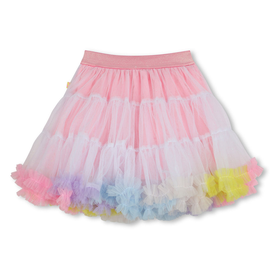 Billie Blush - Rainbow Glitter Mesh Skirt - Pink