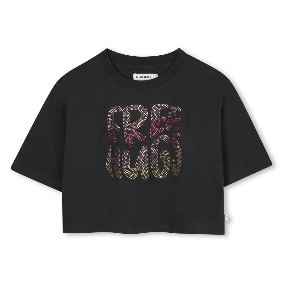 Billieblush - Tween Girl Free Hugs Short Sleeve - Dark Grey