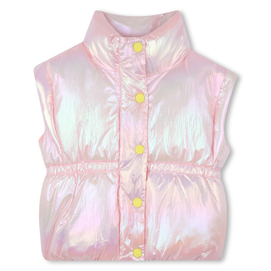 Billieblush - Girls Shiny Puffer Vest - Peach