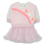 Billie Blush - Newborn Knit Dress with mesh