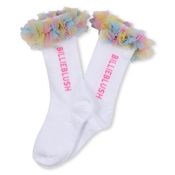 Billieblush - Girls Mesh Ruffle Socks - White