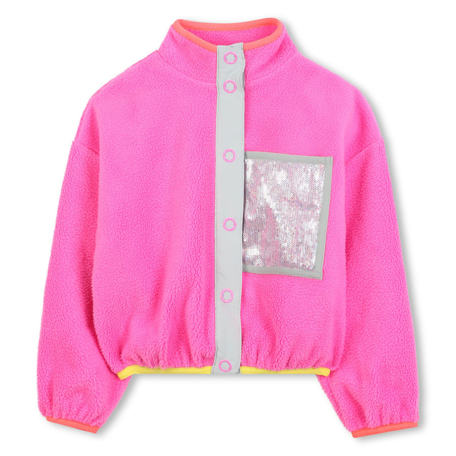 Billieblush - Girls Polar Fleece Button Front Sweatshirt - Pink