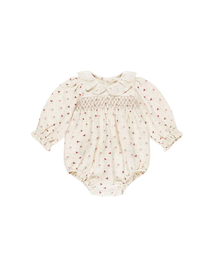 Quincy Mae - Callie Romper - Heart Ditsy