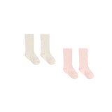 Quincy Mae - Sock Set - Ivory & Bubblegum