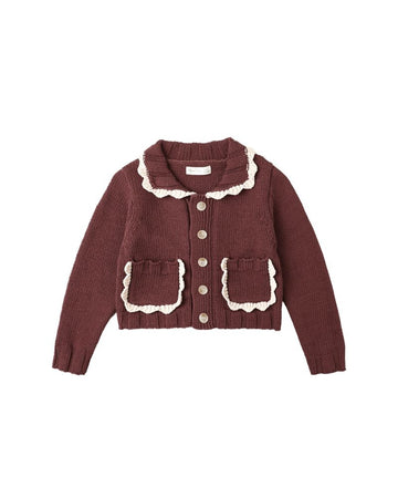 Rylee & Cru - Collared Cardigan - Burgundy