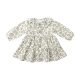 Quincy Mae - Ruffle Collar Button Dress - Green Floral
