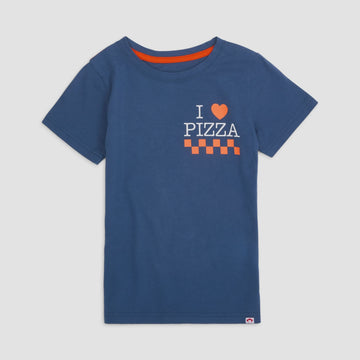 Appaman - Graphic Short Sleeve Tee - Dark Blue I Love Pizza