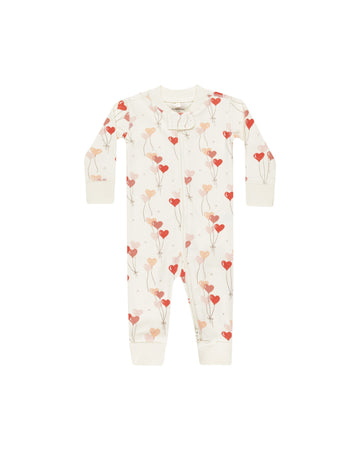 Quincy Mae - Zip Long Sleeve Sleeper - Heart Balloons