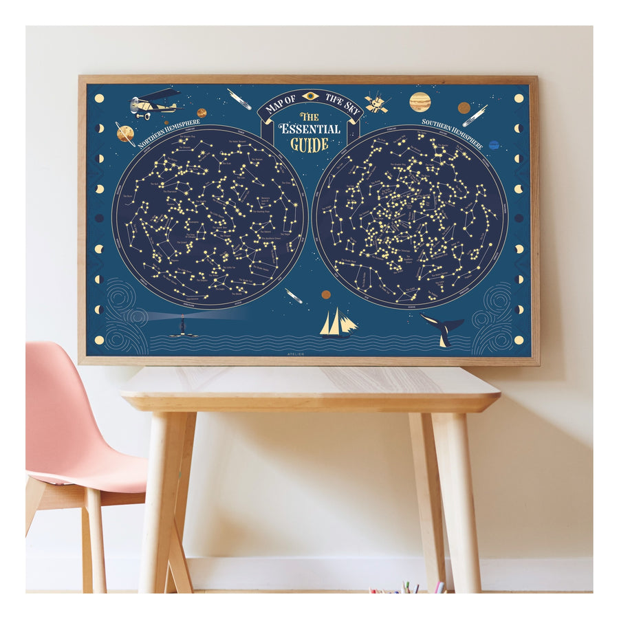 Poppik - Discovery Poster Sky Map - Glow in the Dark