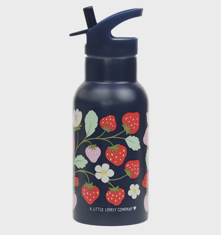 Little Lovely Company - Stainless Steel Drink Bottle - Strawberries