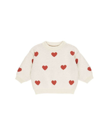 Quincy Mae - Heart Knit Sweater - Natural