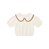 Rylee & Cru - Pointelle Collared Top - Natural