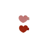 Quincy Mae - Heart Clips Set of 2 - Red & Lipstick