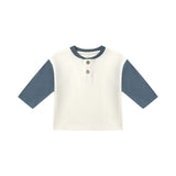 Quincy Mae - Long Sleeve Henley Tee - Ocean
