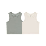 Rylee & Cru - Ribbed Tank Set - Natural & Eucalyptus