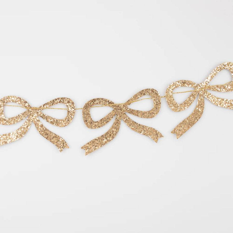 Meri Meri - Gold Glitter Bow Garland