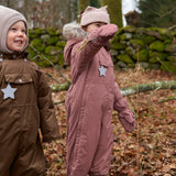 MINI A TURE - Wisti Fleece Lined Snowsuit Faux Fur - Wood Rose