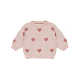 Quincy Mae - Heart Knit Sweater - Bubblegum