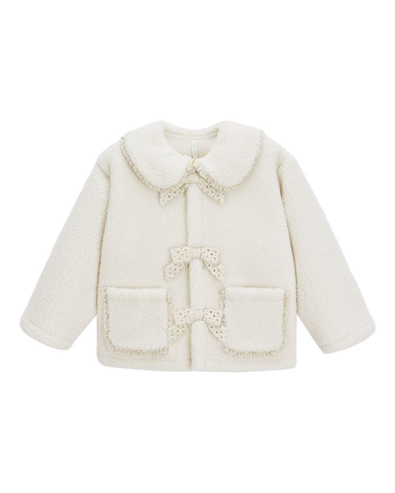 Rylee & Cru - Shearling Collared Coat - Natural