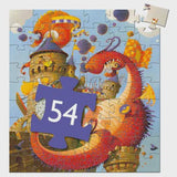 Djeco - Silhouette Puzzel Vaillant and the dragons - 54 Pcs