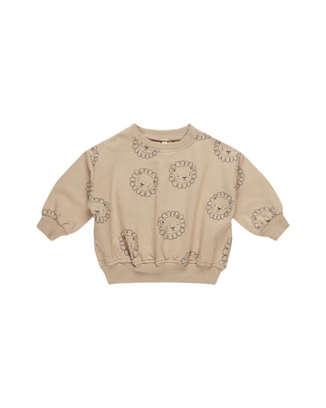 Quincy Mae - Relaxed Fleece Sweatshirt - Latte Lions