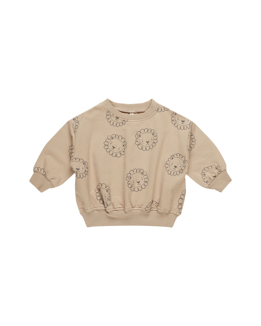 Quincy Mae - Relaxed Fleece Sweatshirt - Latte Lions