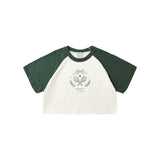 Rylee & Cru - Raglan Crop Tee - Green Racquet Club