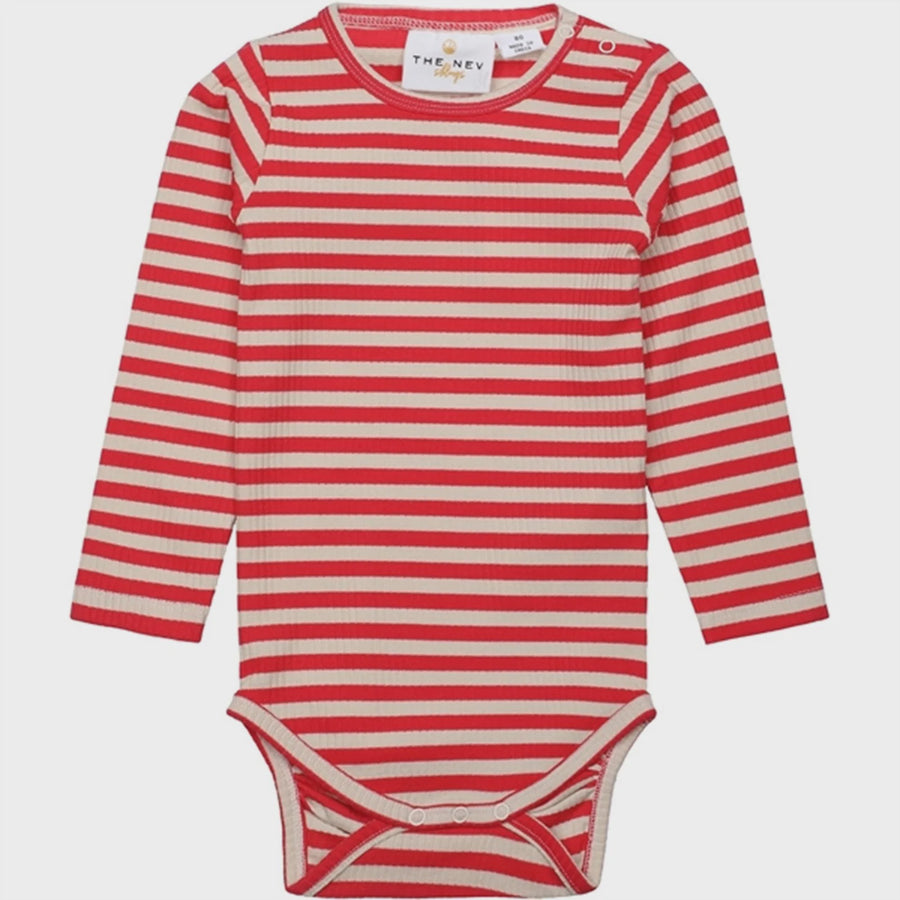 The New - Fro Ribbed Bodysuit - Geranium Stripe