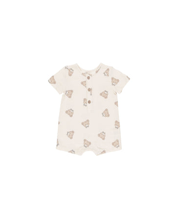 Quincy Mae - Short Sleeve Woven Romper - Teddy