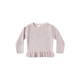Quincy Mae - Rib Knit Peplum Top - Lilac