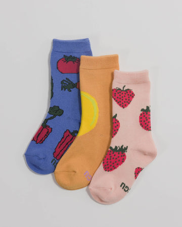 Baggu - Crew Socks Set of 3 - Fruits & Veggies