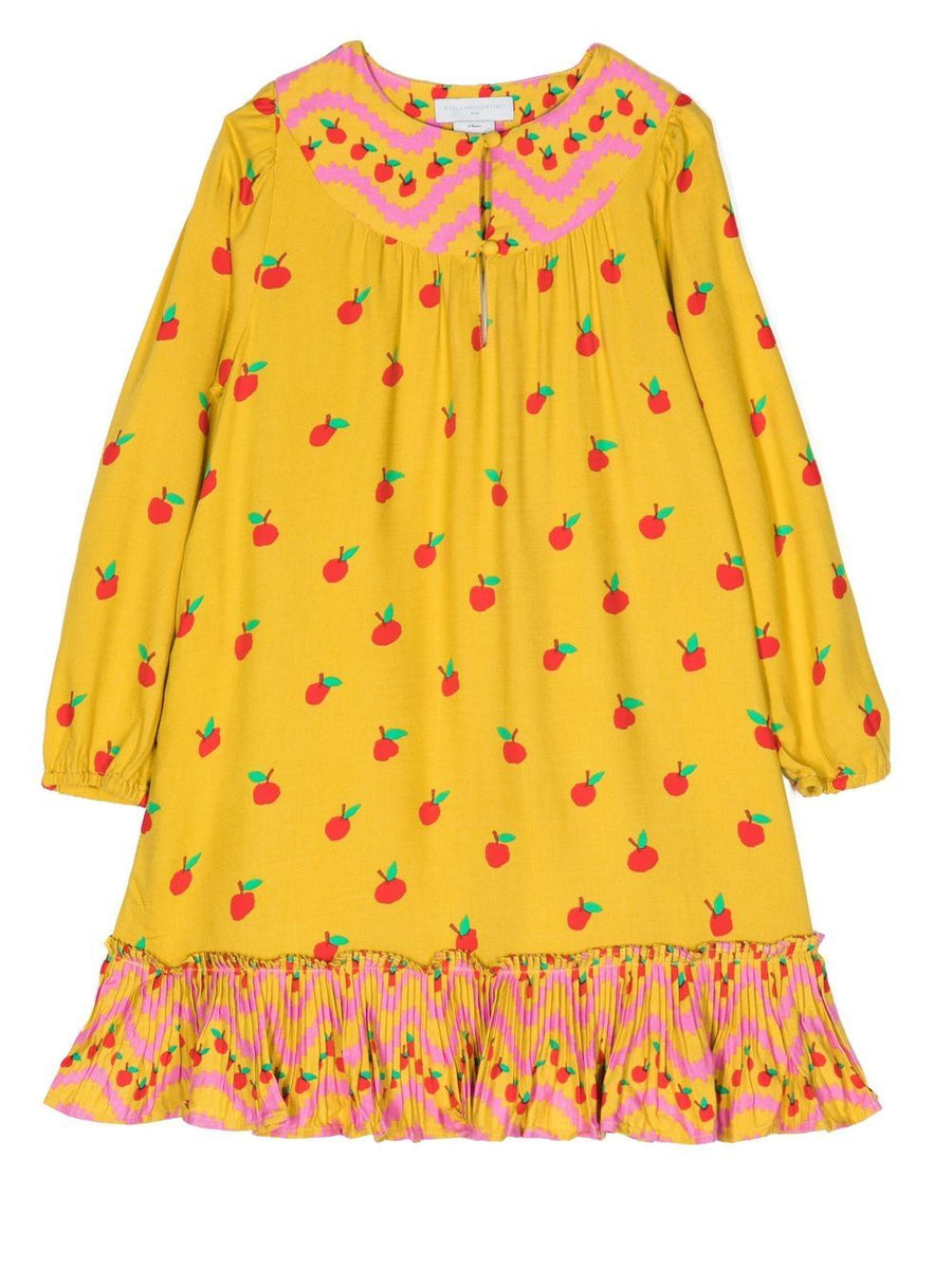 Stella McCartney - Apple Swiggle Insert and Frill Dress - Yellow