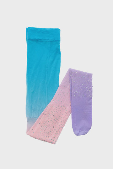 Great Pretenders - Rhinestone Ombre Tights - Pink/Lilac/Blue