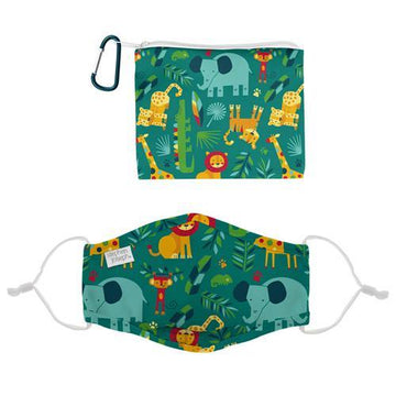 Stephen Joseph - Polyester Adjustable Mask with Zipper Pouch  (Zoo)