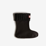 Hunter - Kids Recycled Mini Cable Knitted Cuff Boot Socks - Black