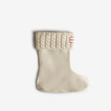 Hunter - Kids Recycled Mini Cable Knitted Cuff Boot Socks - White
